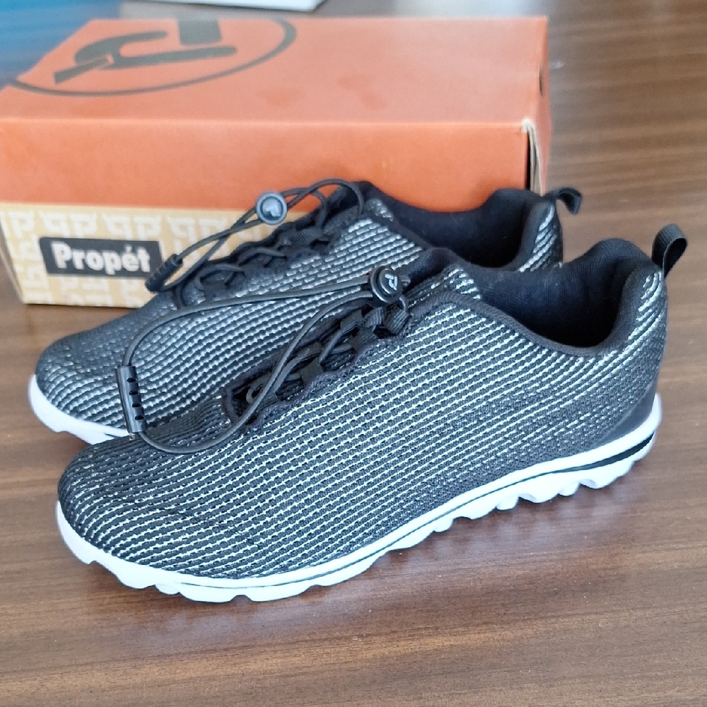 Propet Women's Black and White TravelActiv Xpress Sneakers